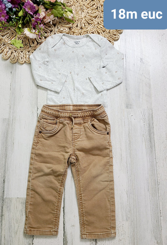 onesie and khaki 18m boys
