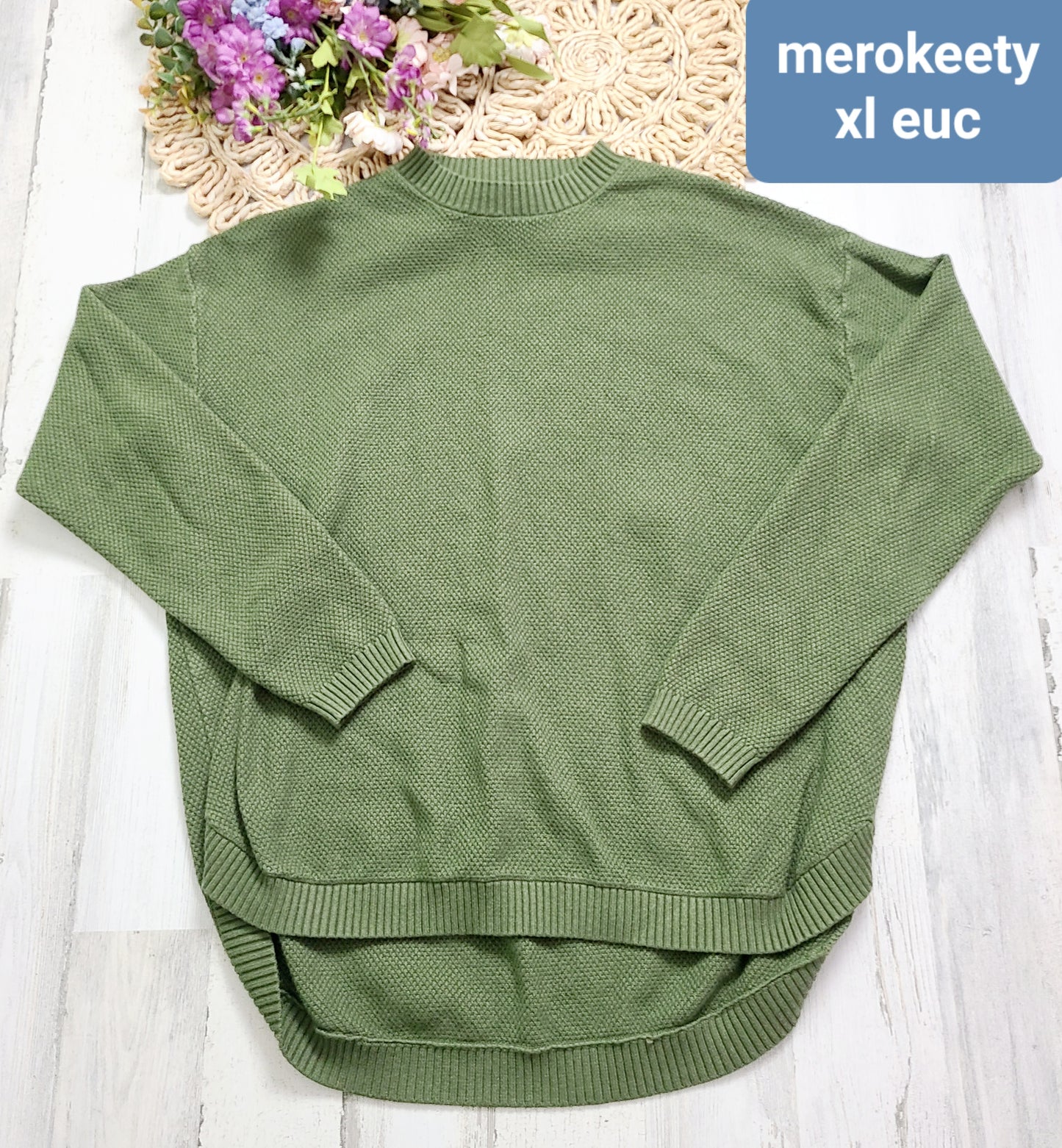 green sweater merokeety xl