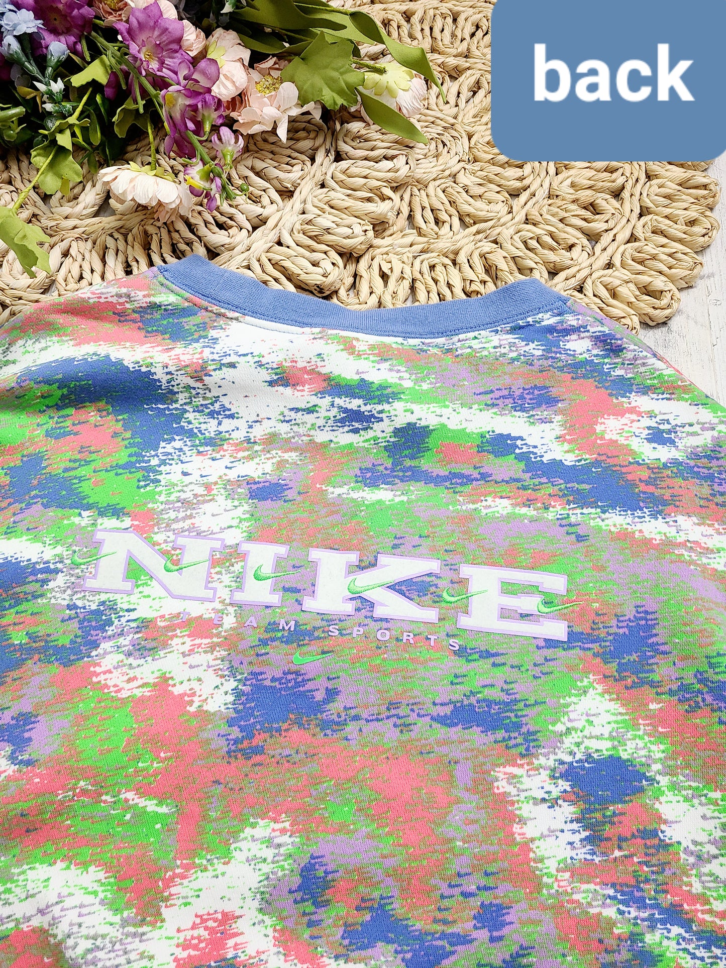 crop purple pink green sweatshirt nike