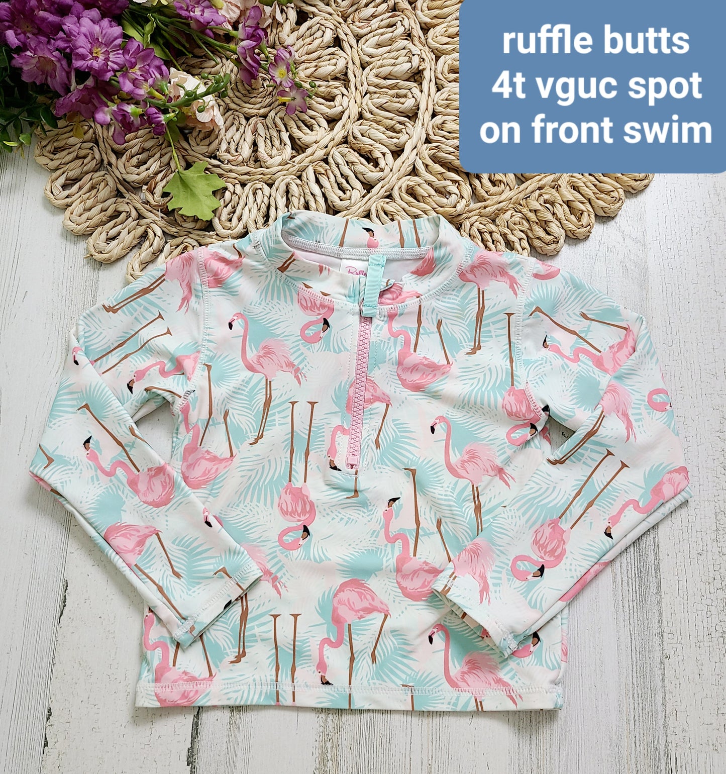 flamingo swim ruffle butts top
