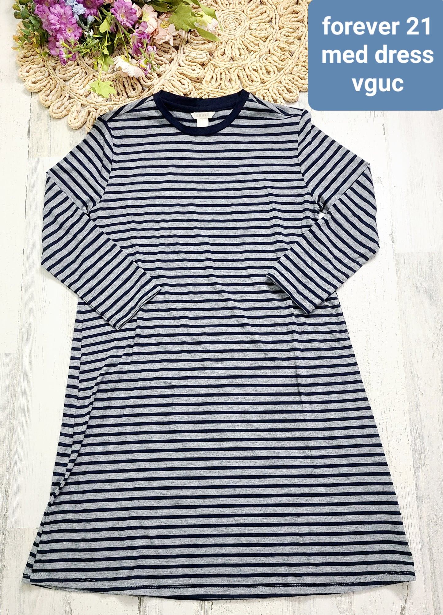 forever 21 striped long sleeve dress