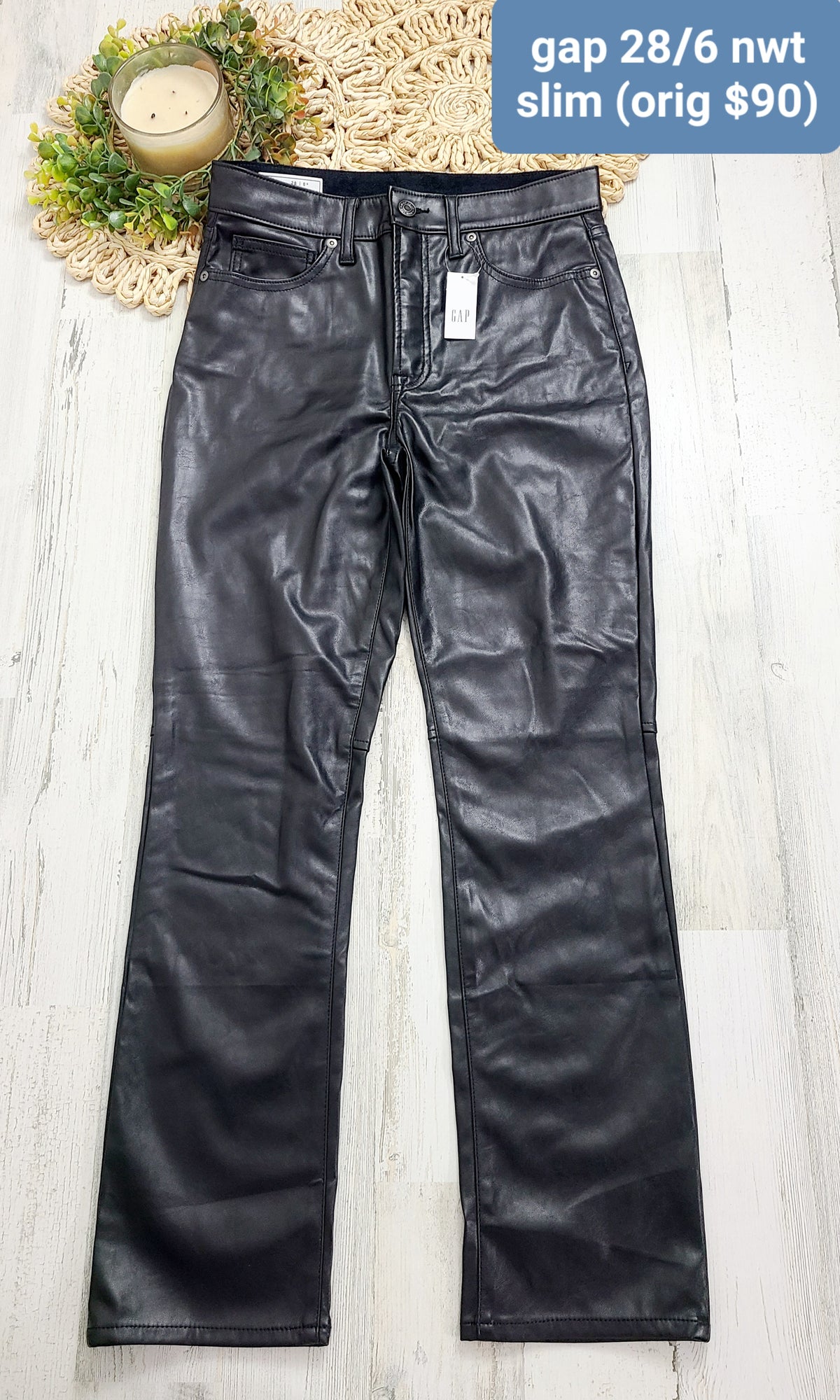 faux leather gap new slim pants