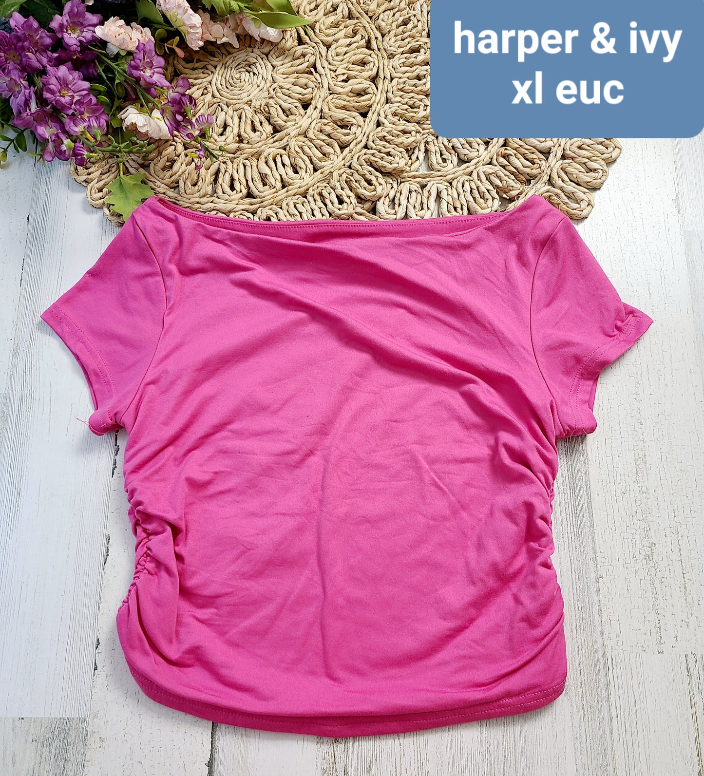 harper & ivy pink wide neck