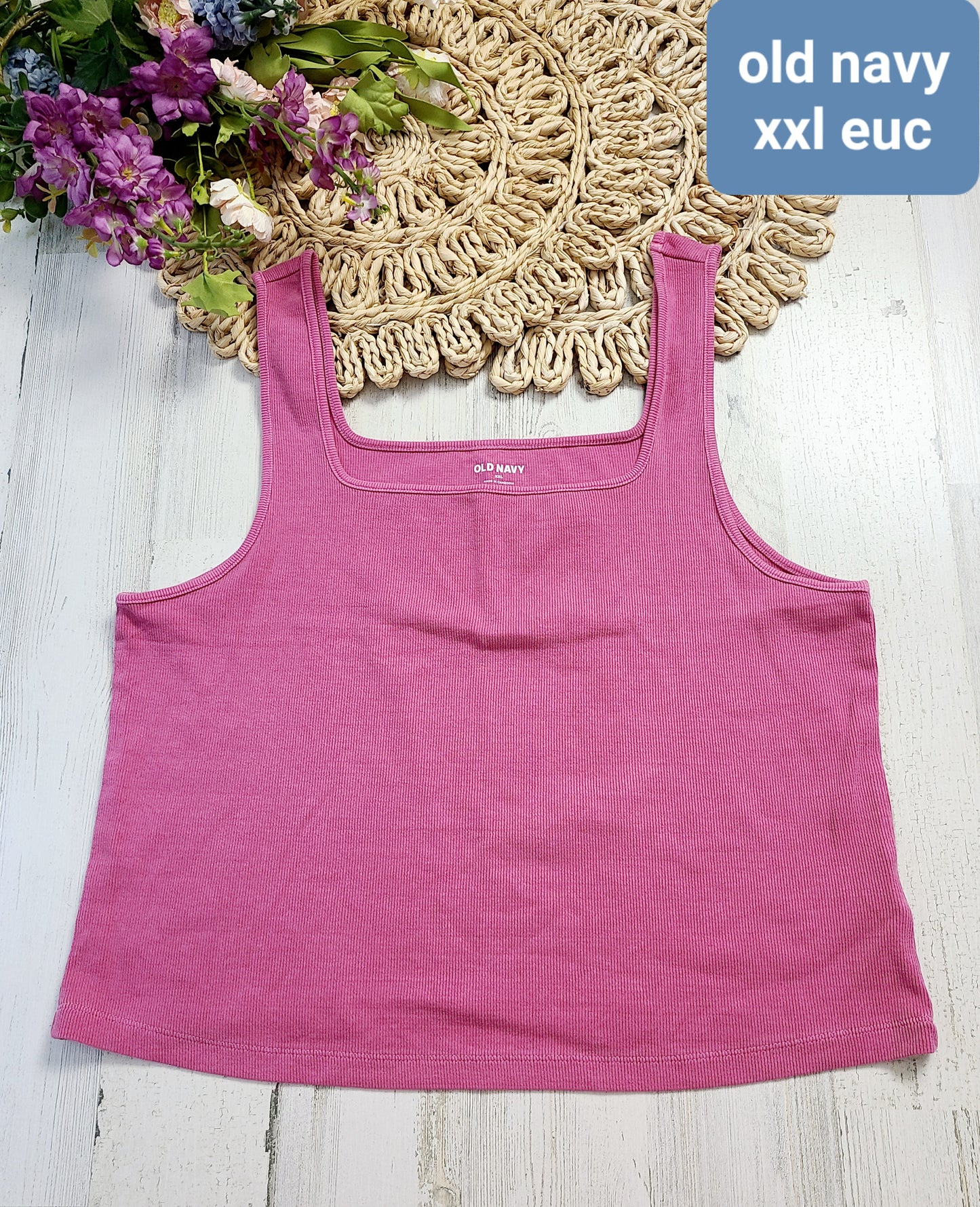 old navy pink square neck tank