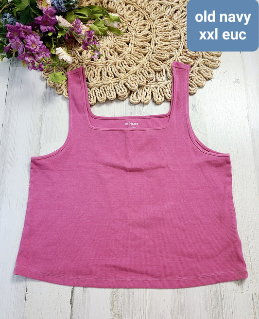 old navy pink square neck tank