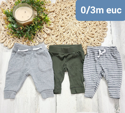 gray green stripes pants bundle