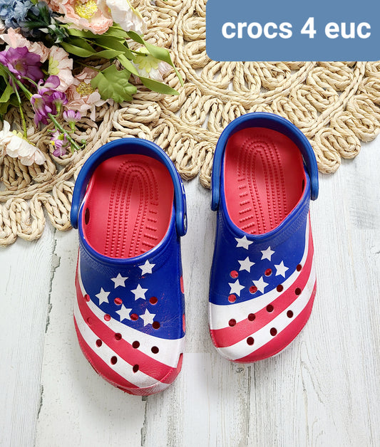 crocs flag shoes