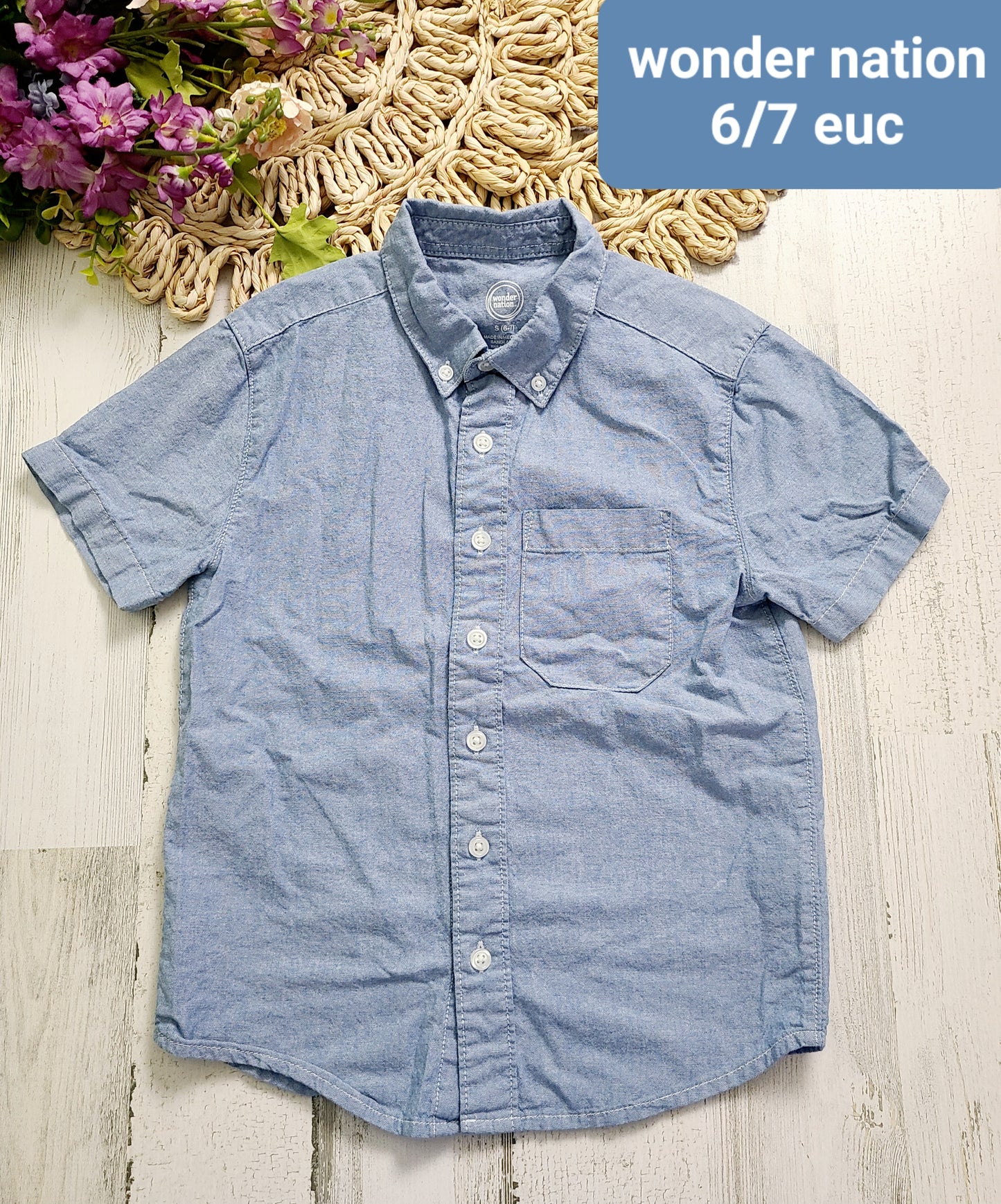 wonder nation boys blue button down