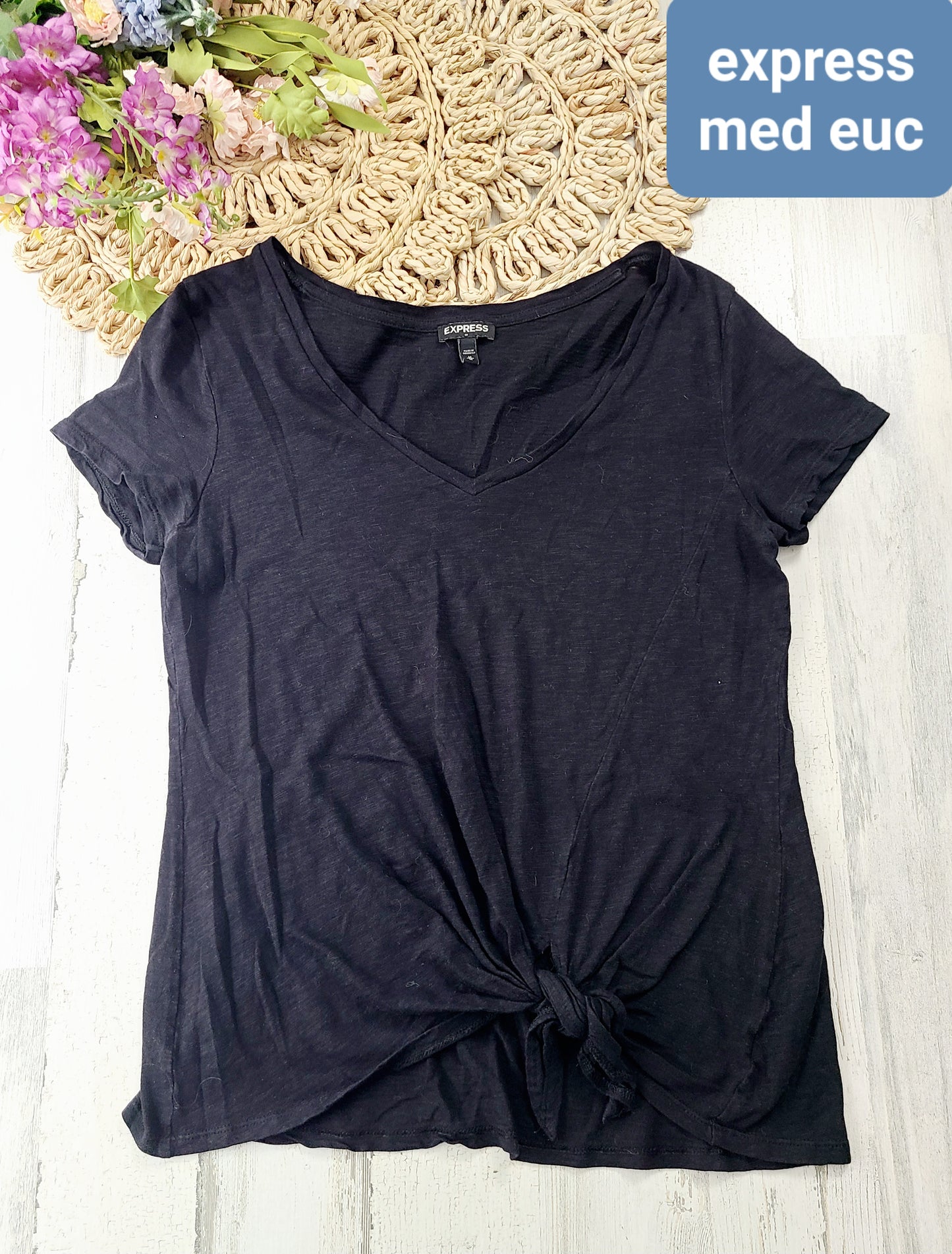 express black front tie short sleeve