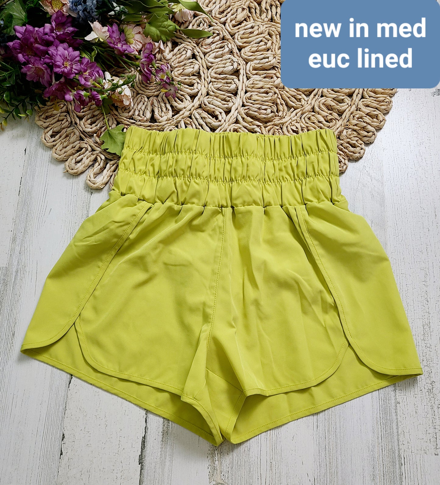 new in active shorts yellow