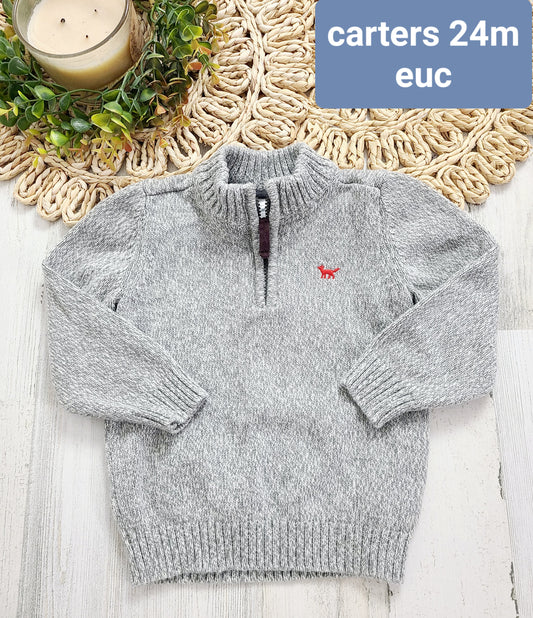 gray quarter zip pullover sweater carters