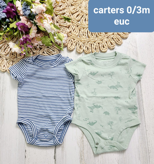 carters stripe and dino onesie