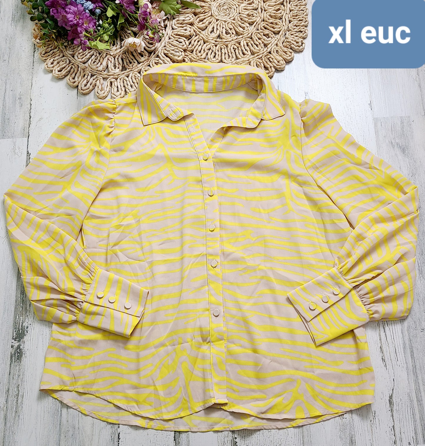 tan and yellow blouse no brand