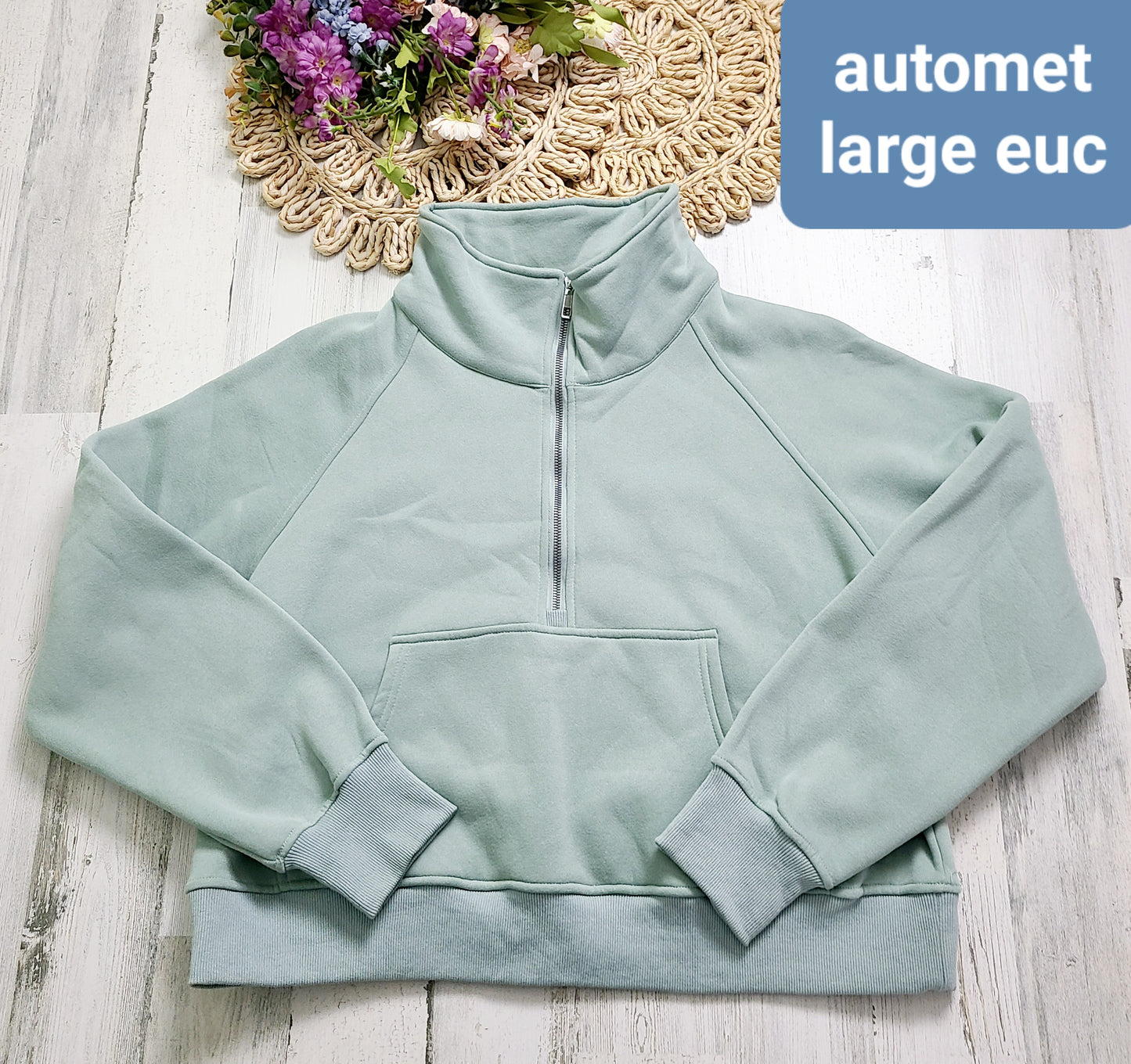 green quarter zip sweatshirt automet