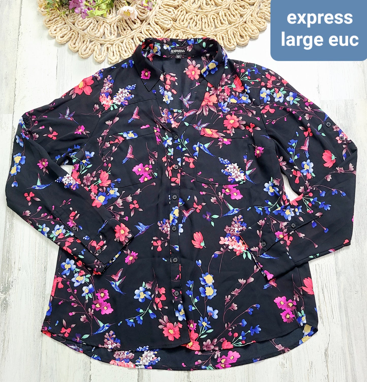 express floral blouse large