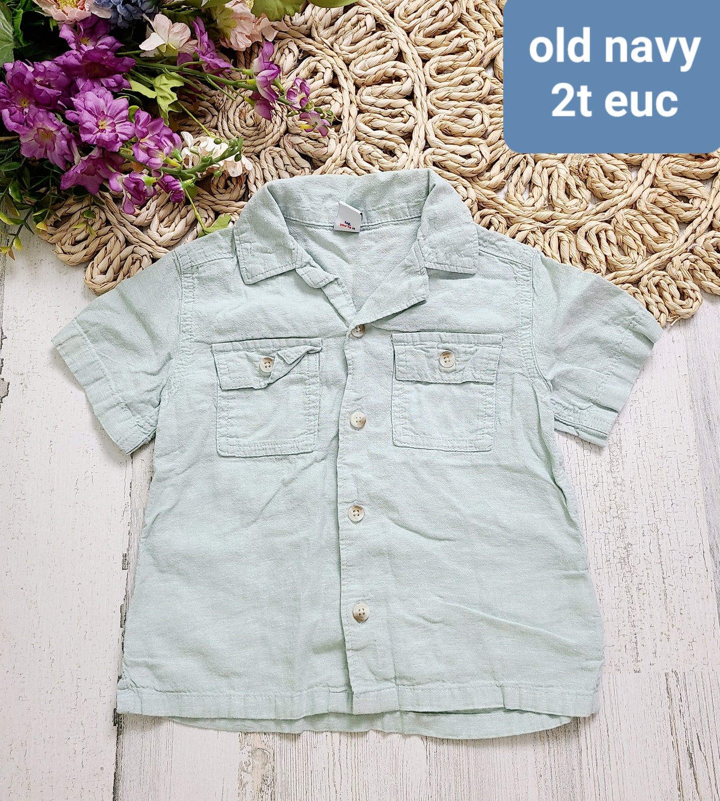 button down linen boys top old navy