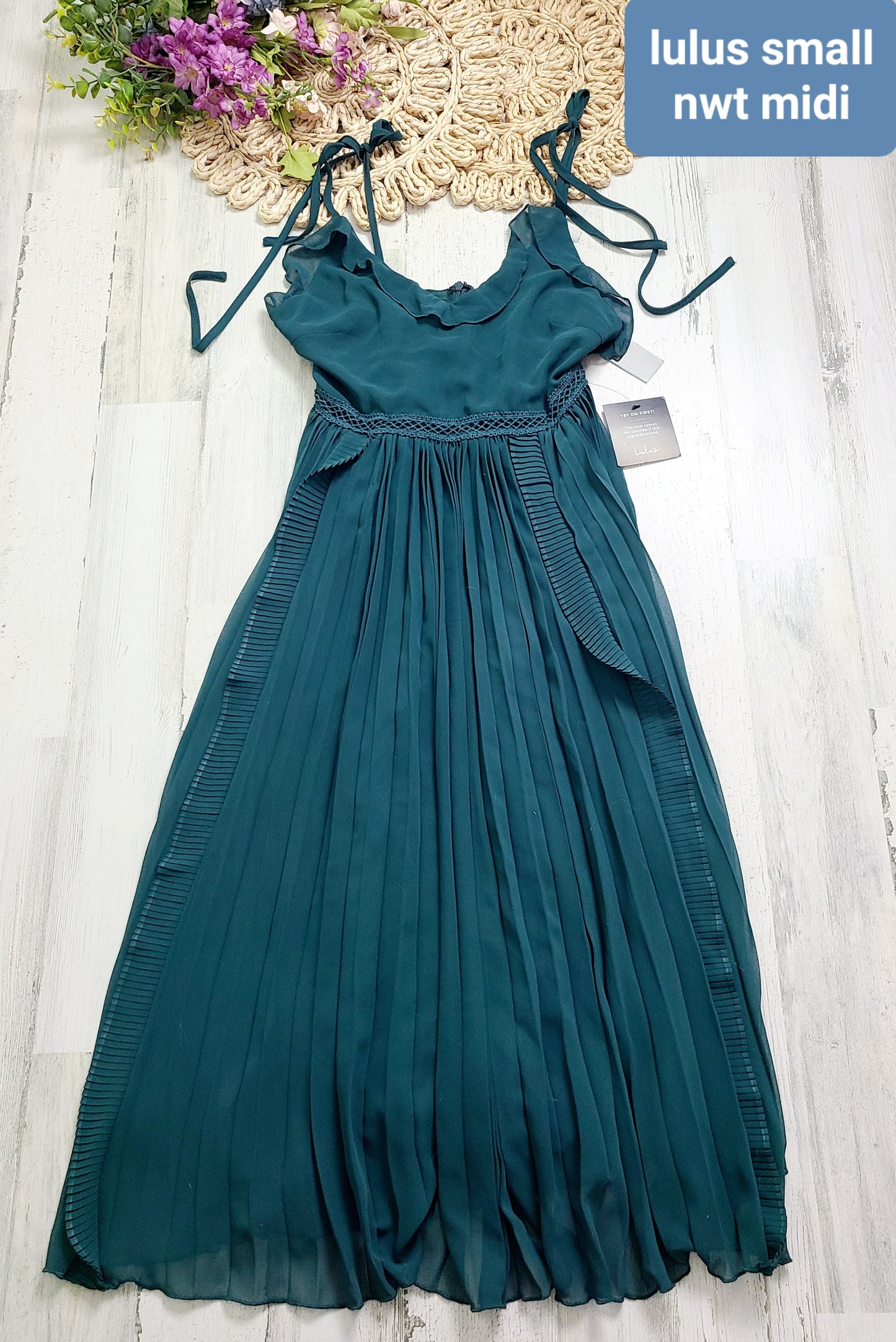 lulus teal midi new dress