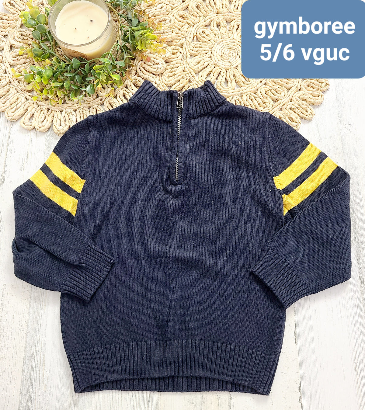 gymboree sweater with yellow stripes
