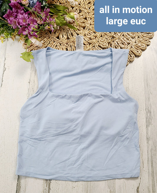 all in motion blue square neck tank