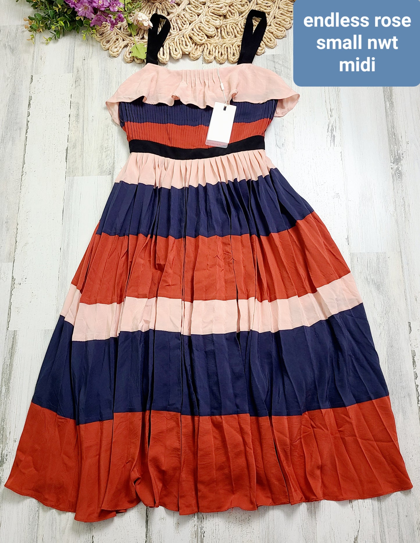new midi endless rose striped dress