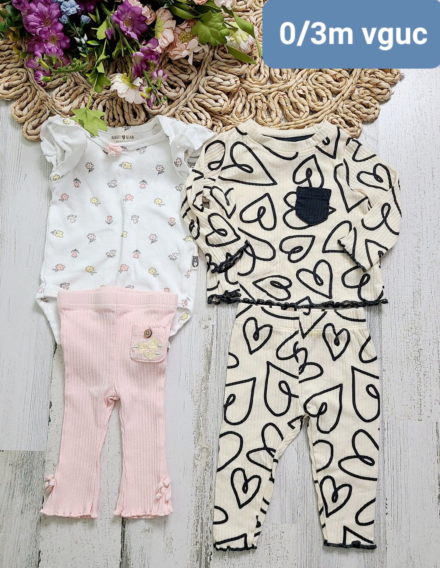 flower pocket and heart outfits