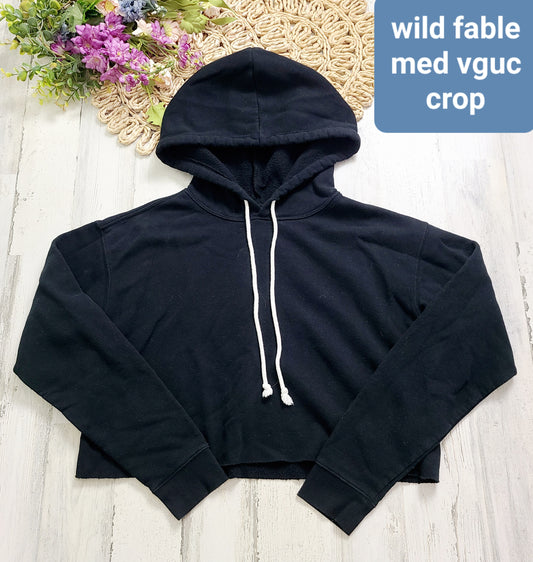 wild fable black crop hoodie