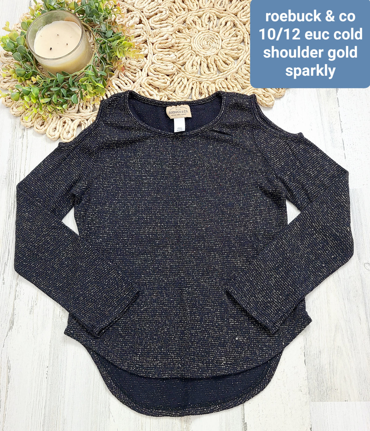 sparkly black cold shoulder roebuck & co