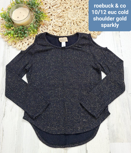 sparkly black cold shoulder roebuck & co
