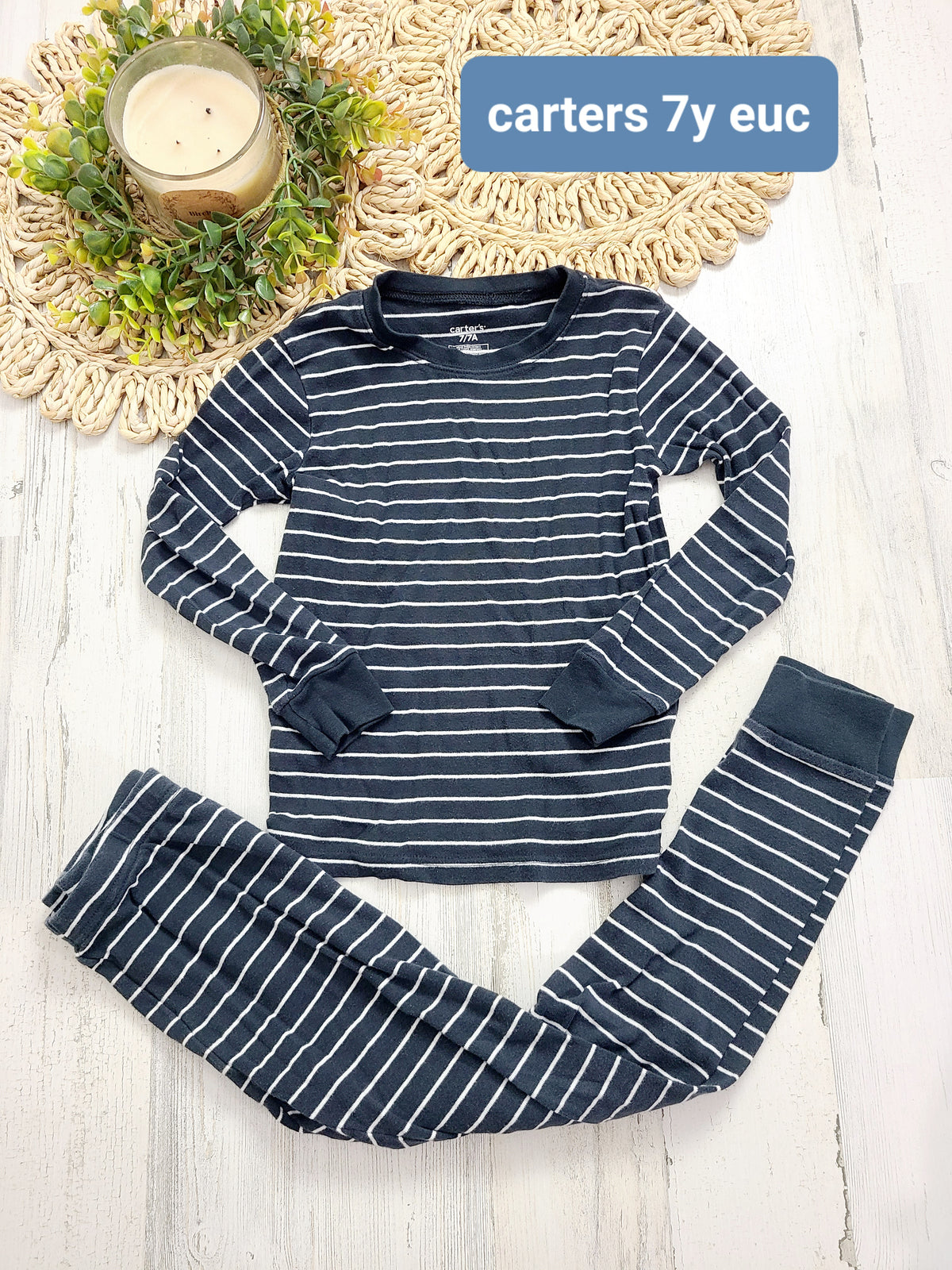 carters striped gray pj