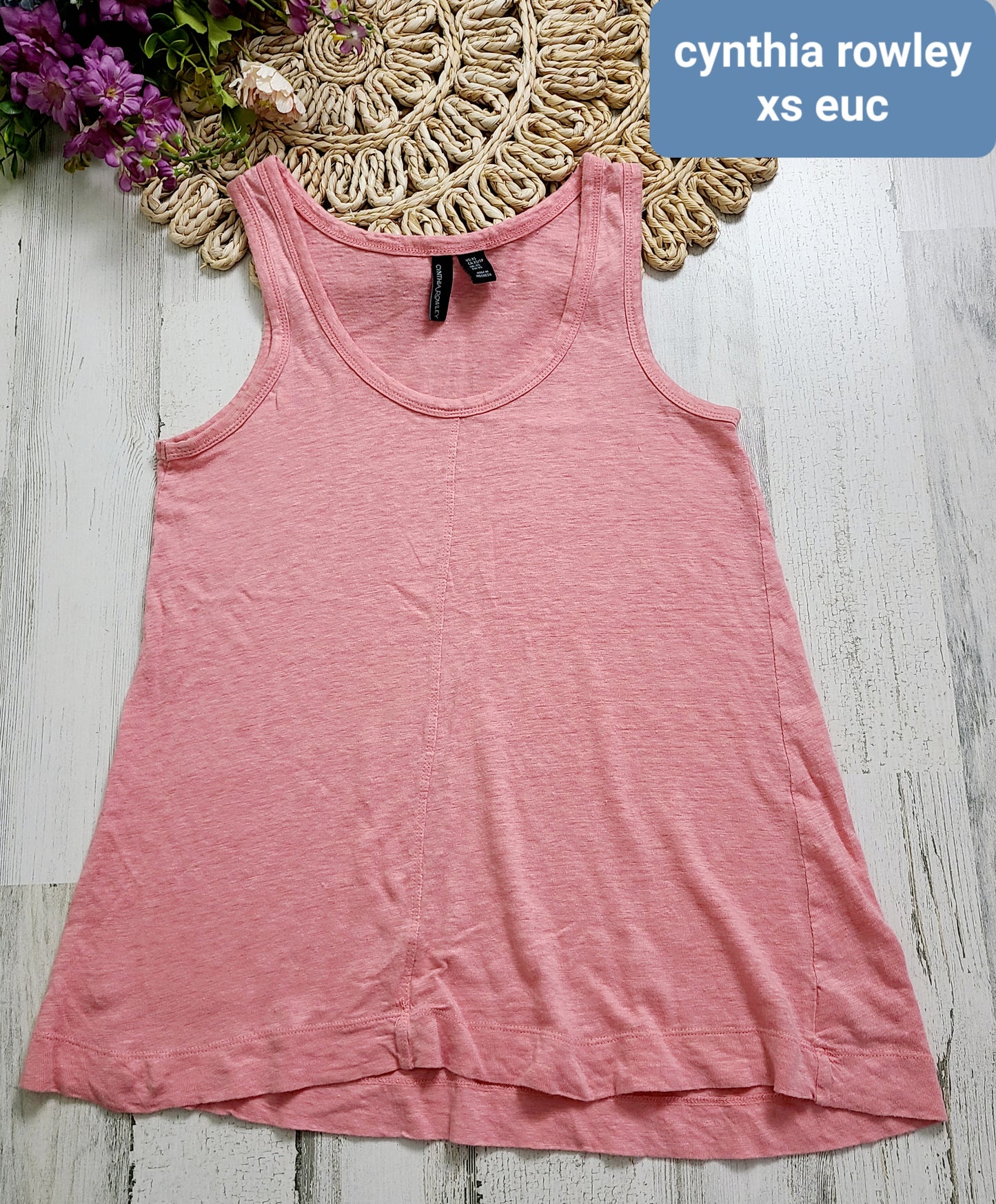 cynthia rowley pink tank xs