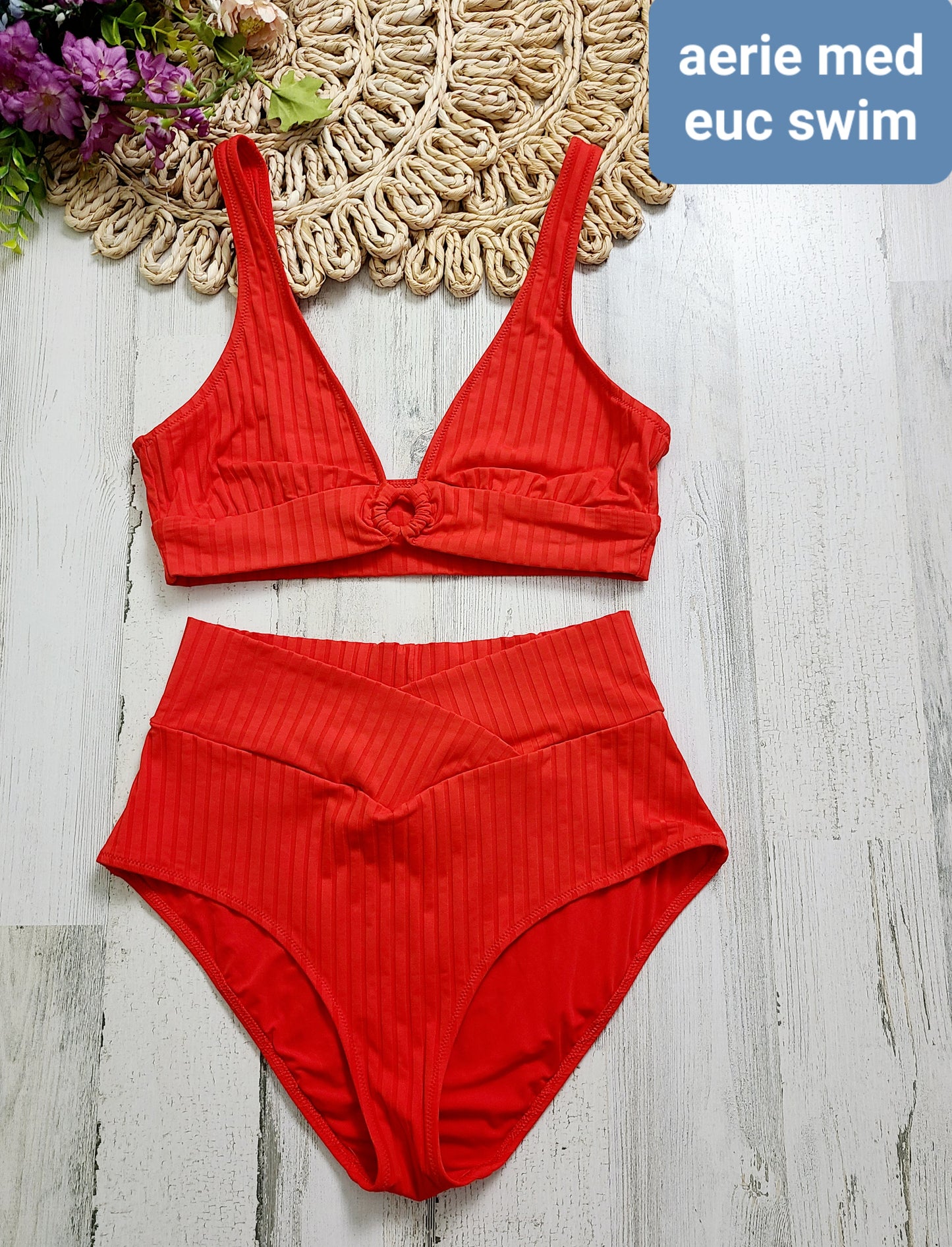 red aerie swimsuit medium