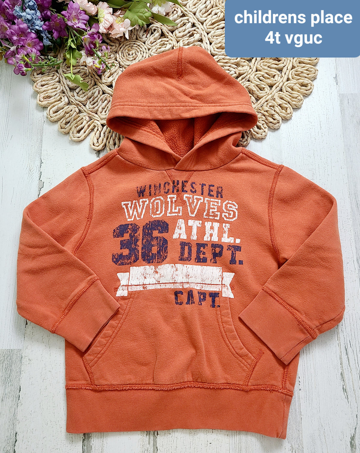 childrens place orange hoodie