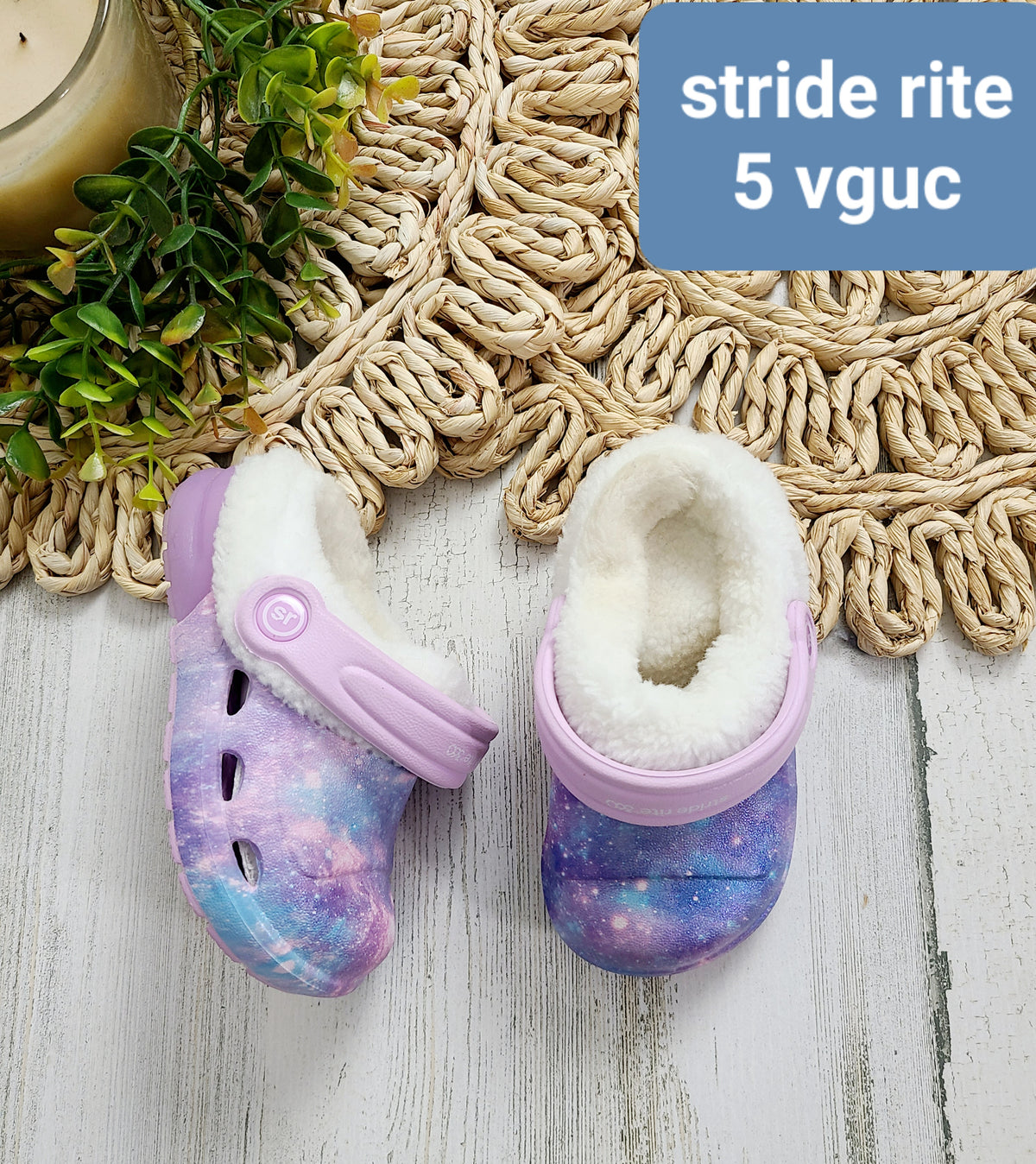 galaxy fleece lined croc stride rite