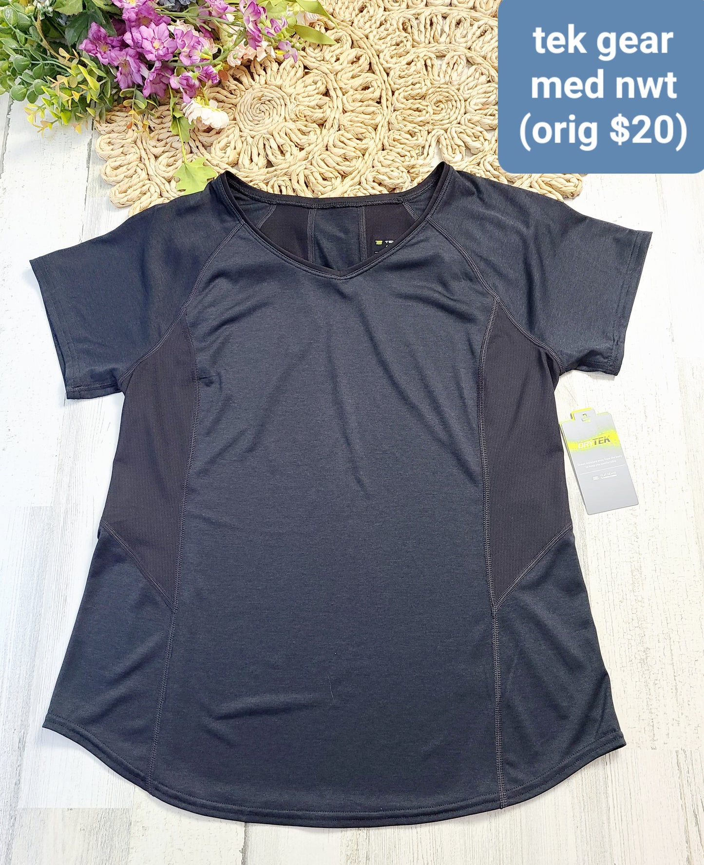 new tech gear black active t shirt