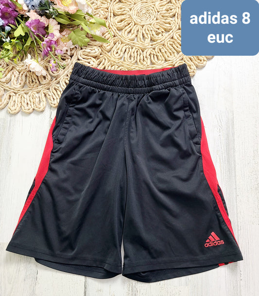 adidas black with red sides shorts 8y