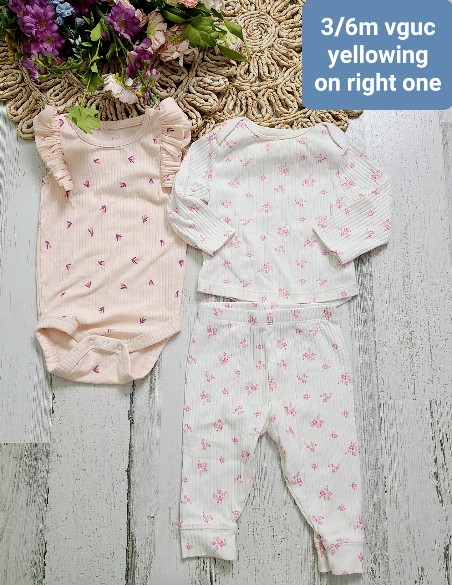 ribbed onesie and white floral