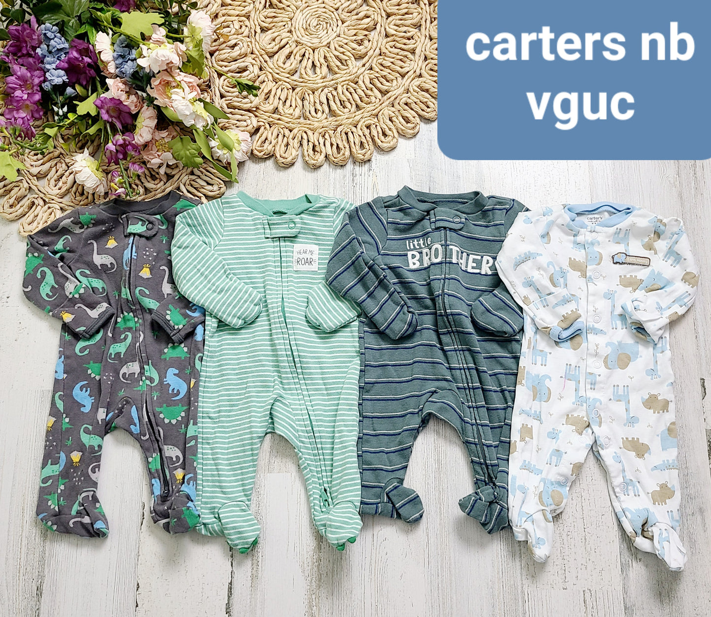 carters green pj bundle