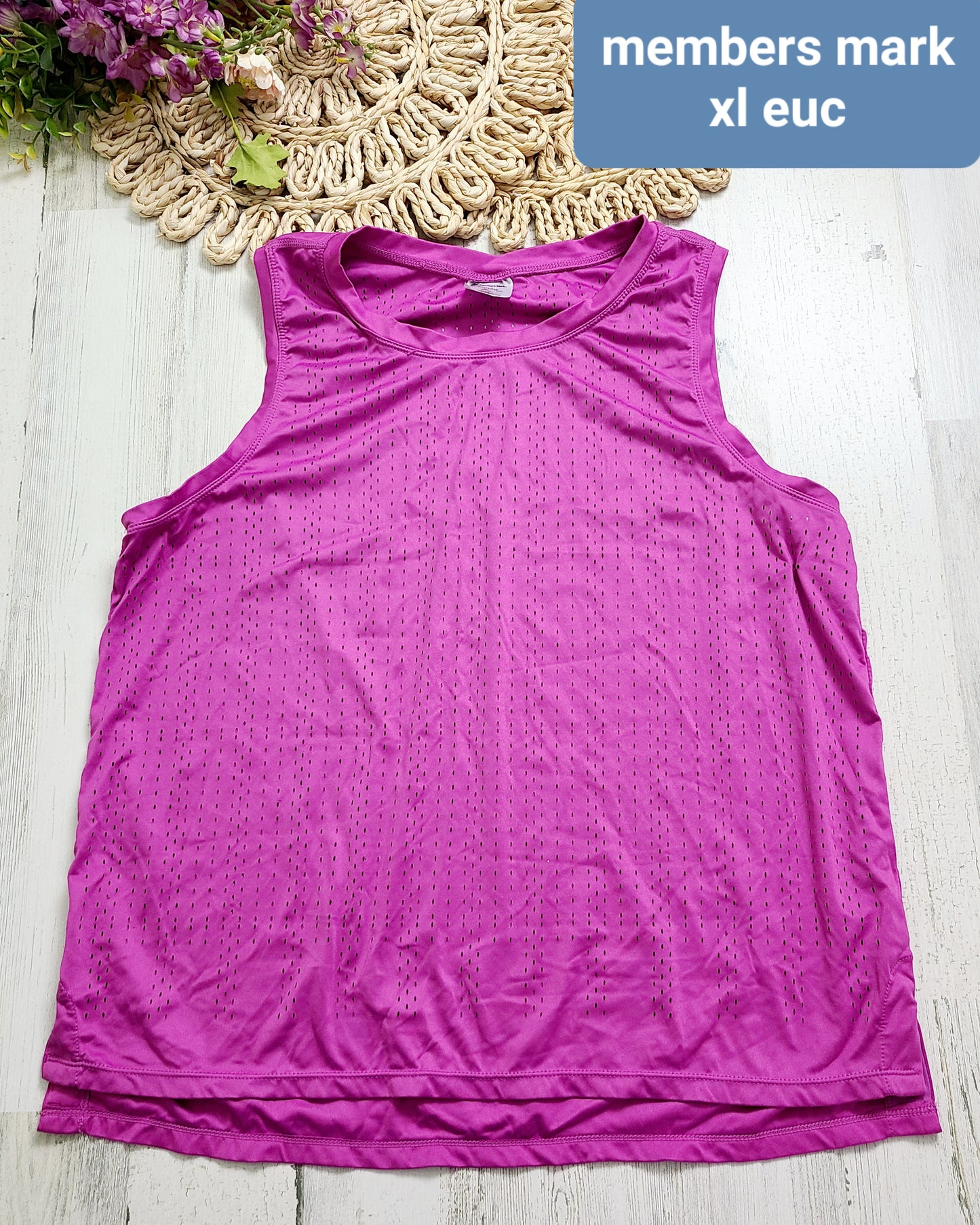 members mark mesh pink tank xl