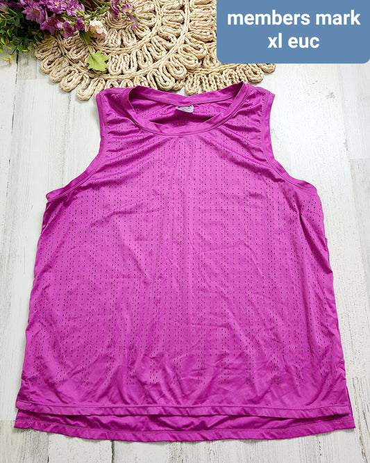members mark mesh pink tank xl