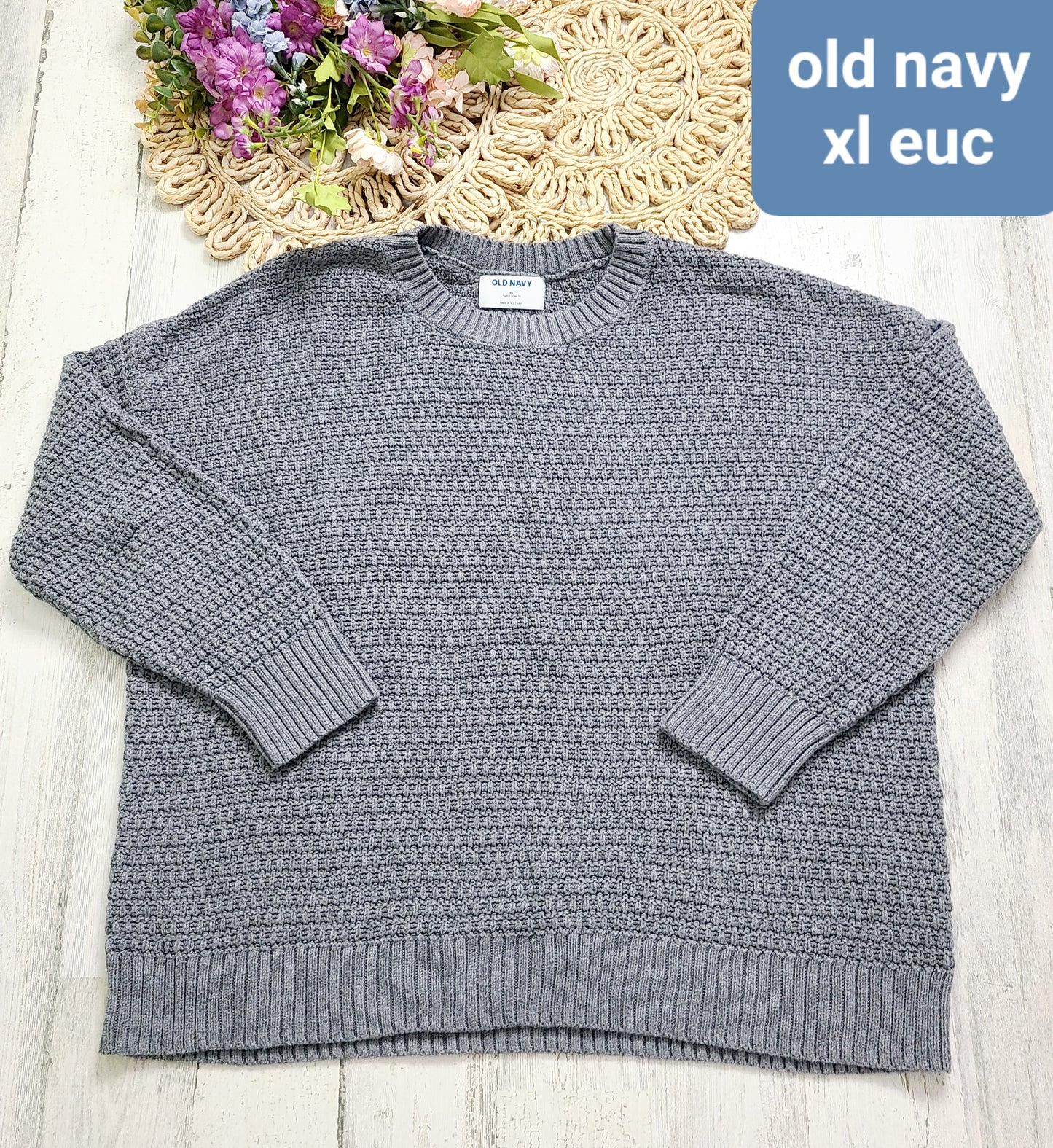 old navy gray sweater xl