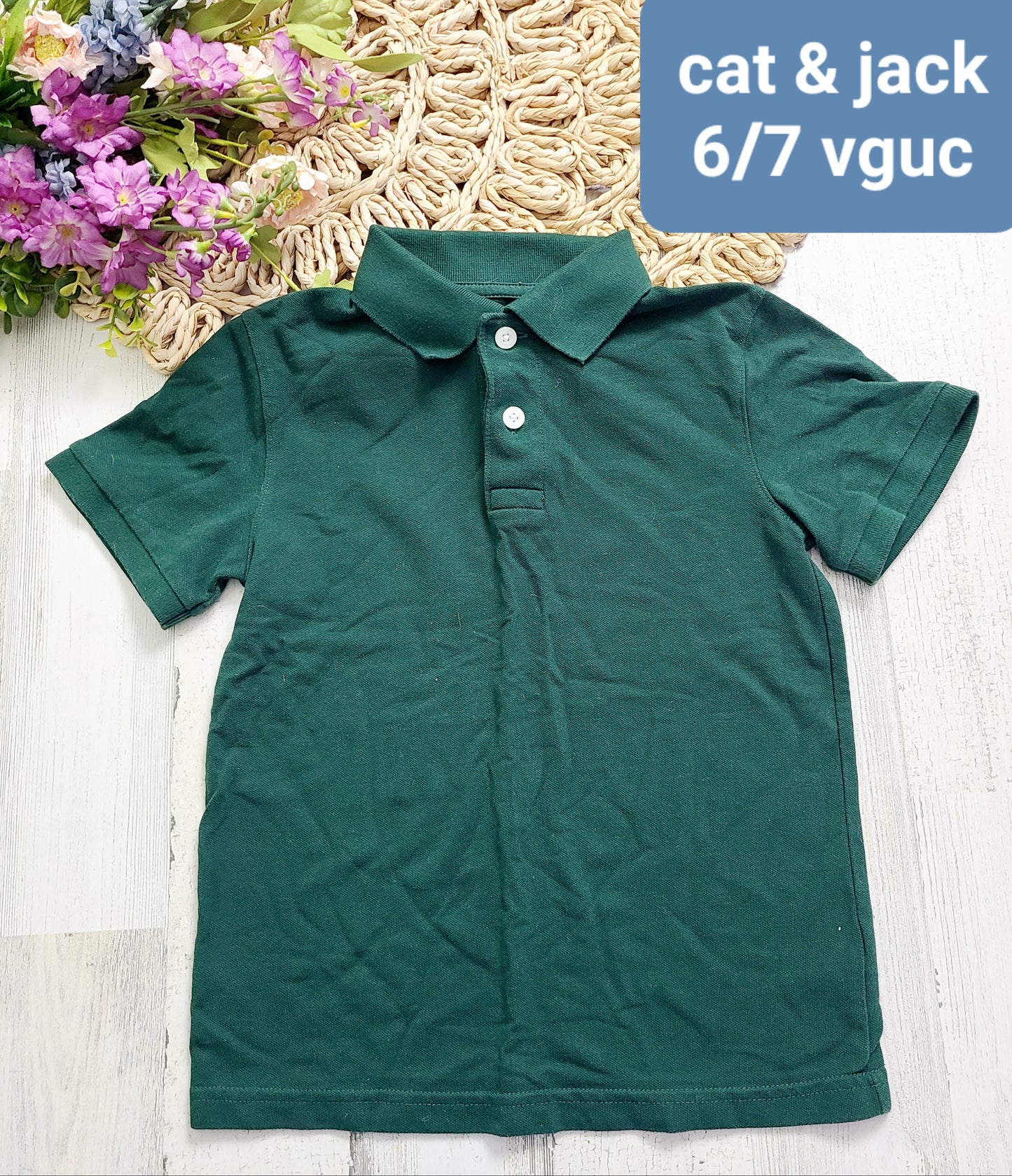 cat&jack green collar short sleeve