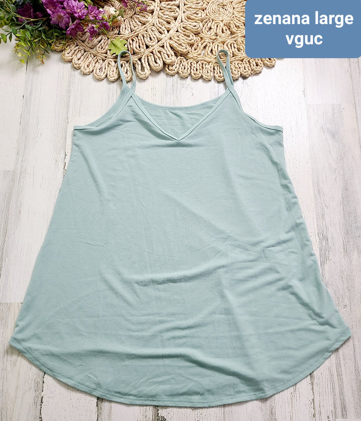 zenana light blue reversible tank