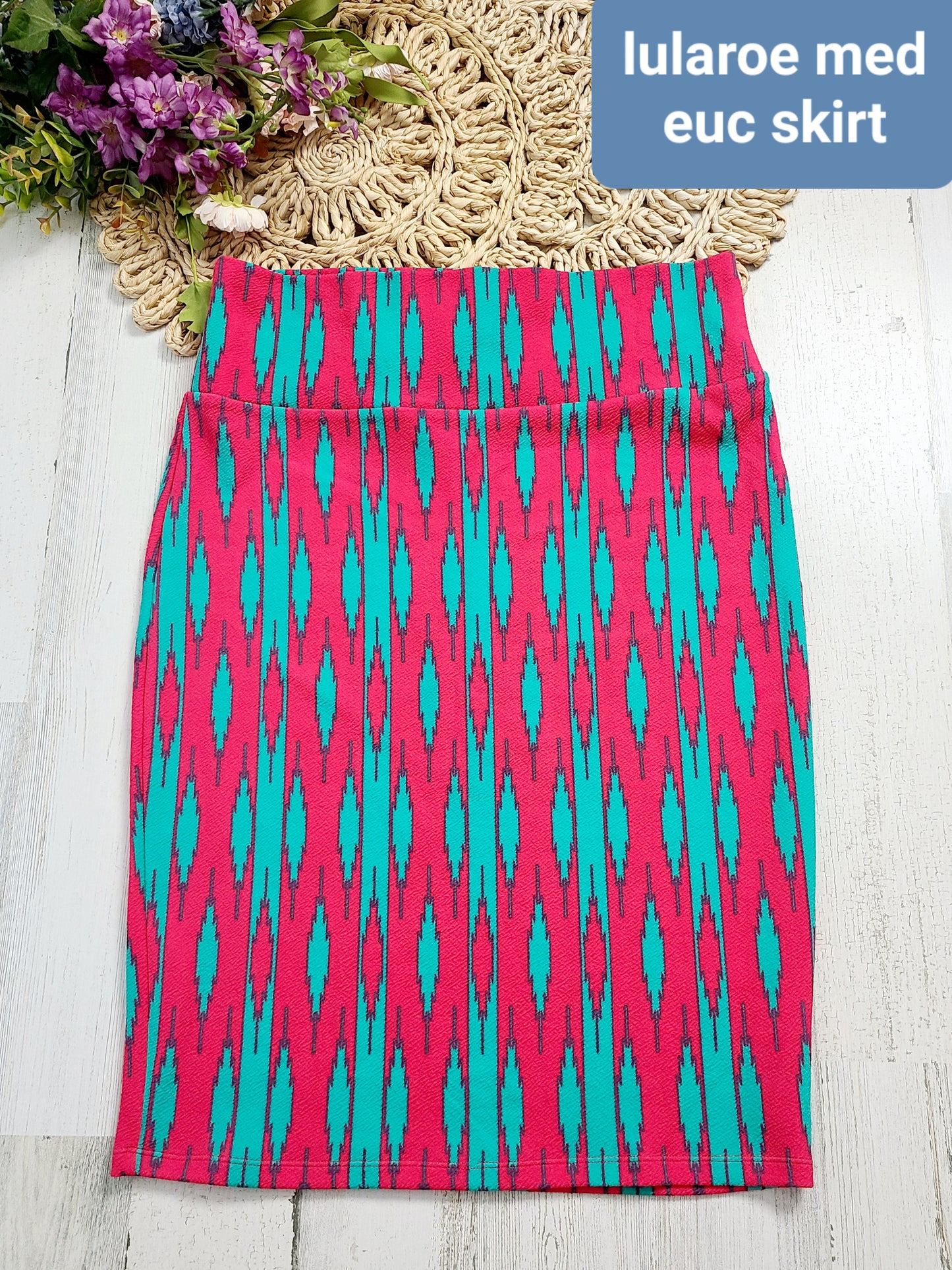lularoe pink and aqua skirt