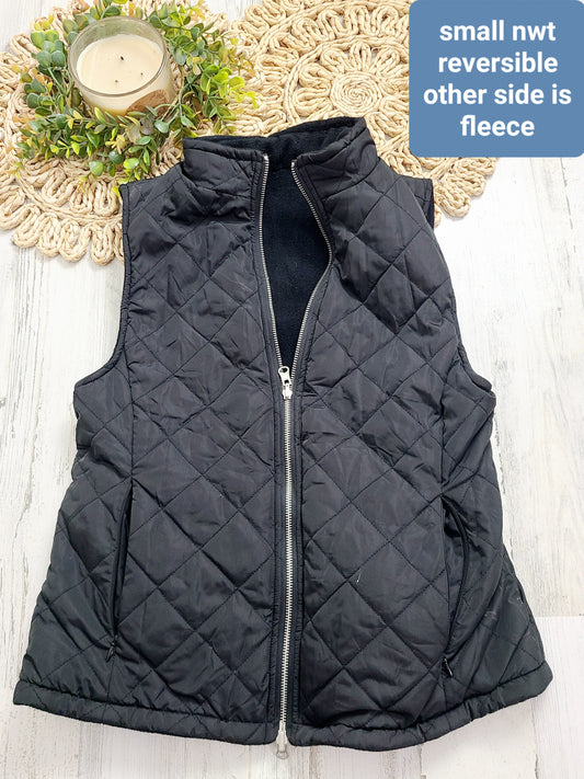 reversible fleece and quilted vest