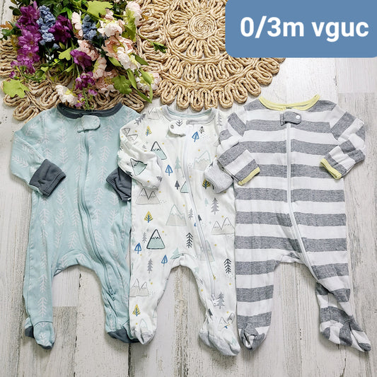 blue mountain gray stripes pj