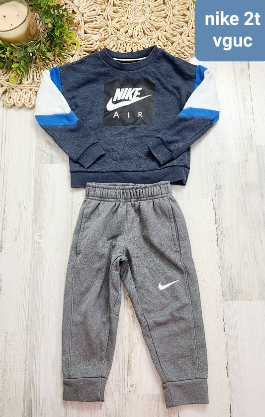 nike air crewneck and gray joggers