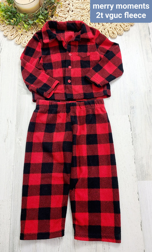 merry moments fleece button down pajamas