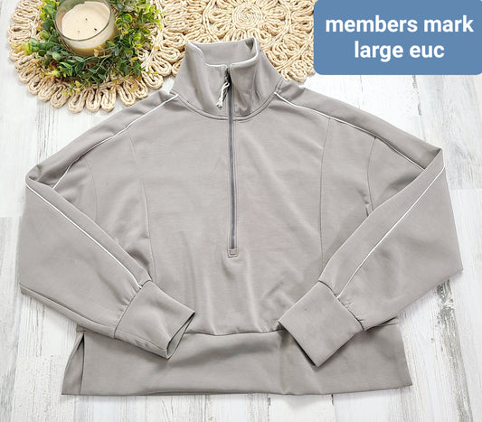 members mark quarter zip light tan