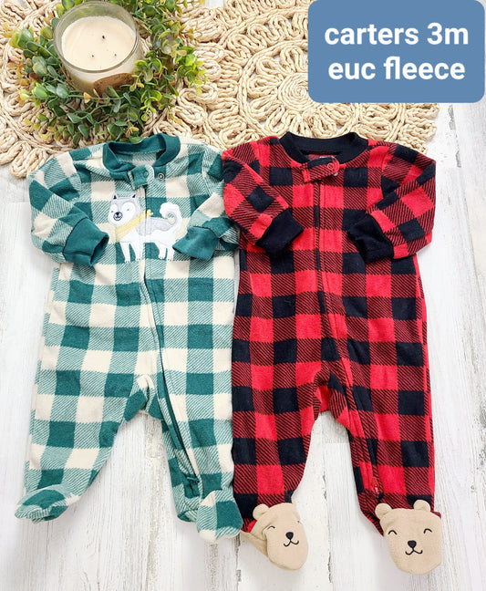 fleece plaid pajamas 3m baby