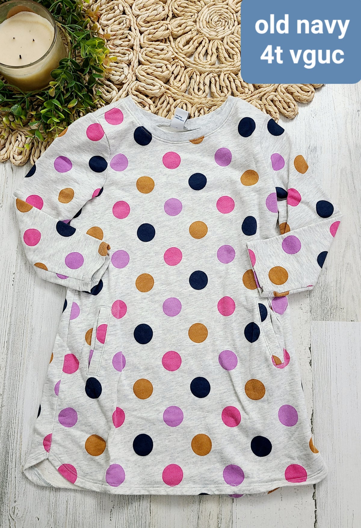 purple pink and black polka dot dress old navy